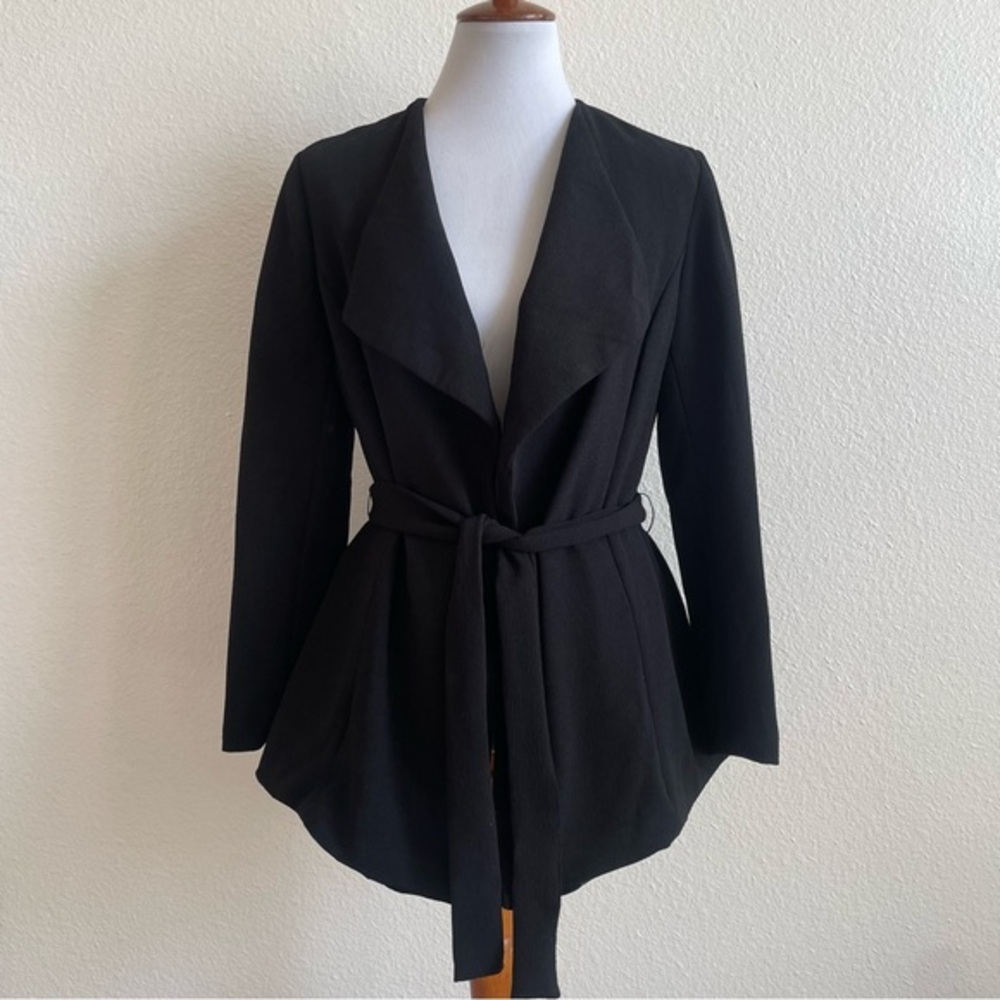 Adrianne Vittadini Casual Blazer Jacket Womens  Medium Open Tie Front Corpcore